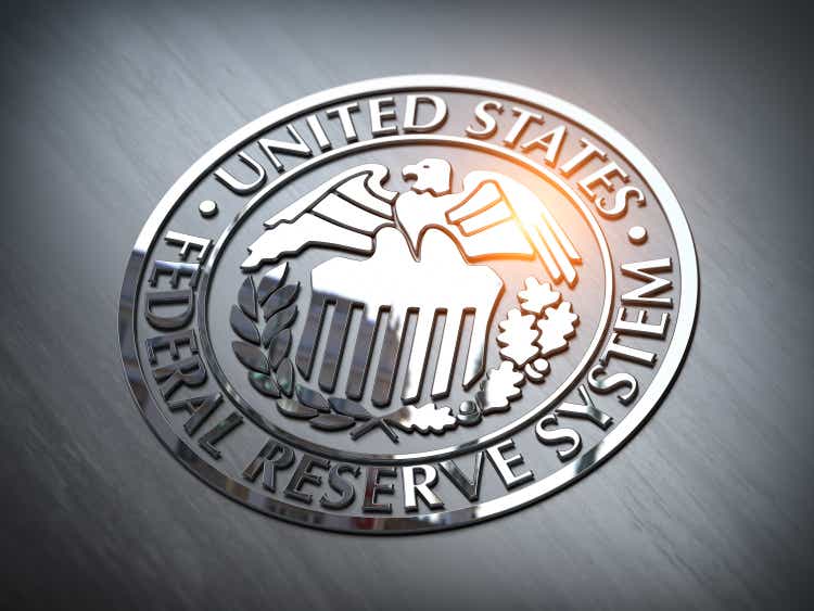 FED federal reserve of USA sybol and sign.