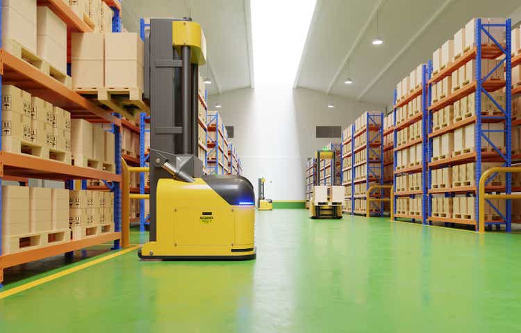 AGV robots efficiently sorting hundreds of parcels per hour(Automated guided vehicle) AGV.