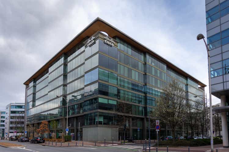 Exterior view of the French headquarters of Cisco Systems France