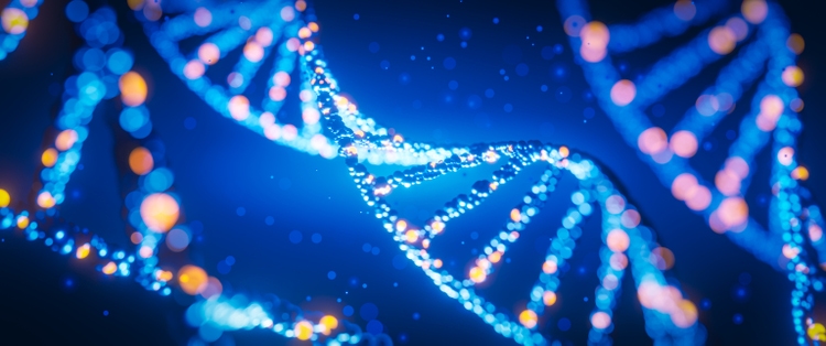 DNA digital. Study of gene structure of cell.