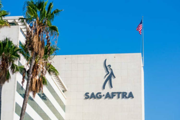 SAG-AFTRA sign on headquarters of the Screen Actors Guild - American Federation of Television and Radio Artists