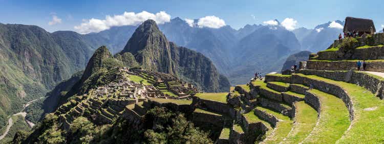 Panoramic view of Machu Picchu ruins in Peru