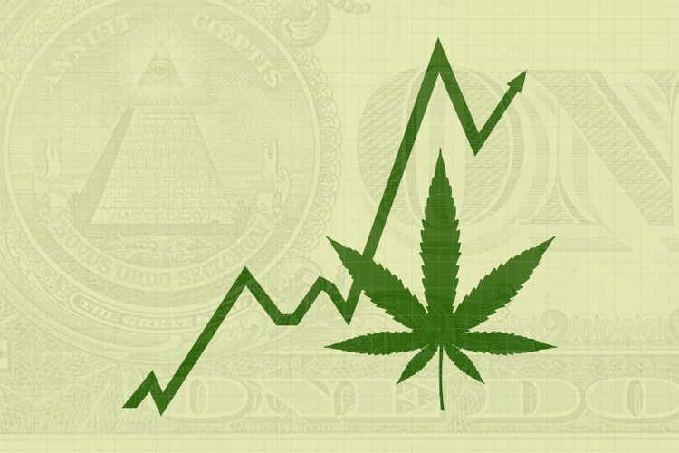 Marijuana cannabis stock market growth concept Illustration