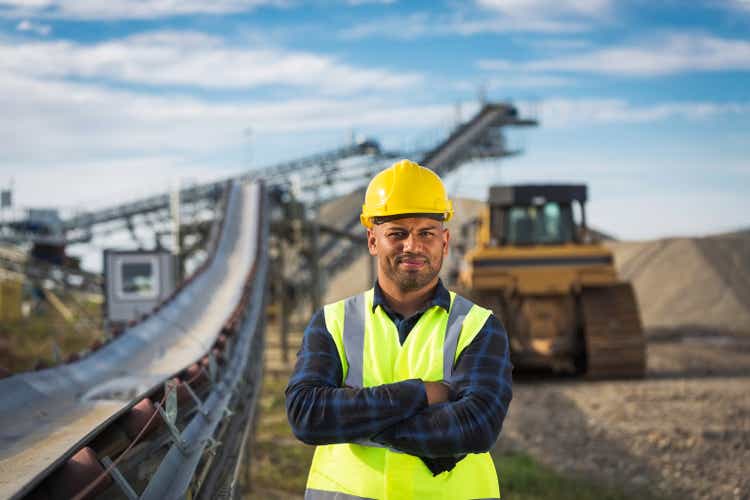 Portrait of open-pit mine worker