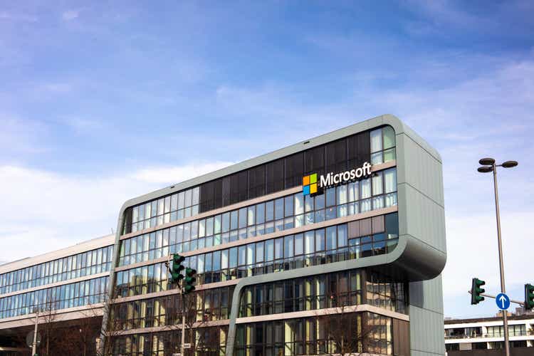 View of Microsoft building headquaters in Cologne, Germany.