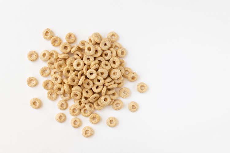 heap cereals ring isolated on white background