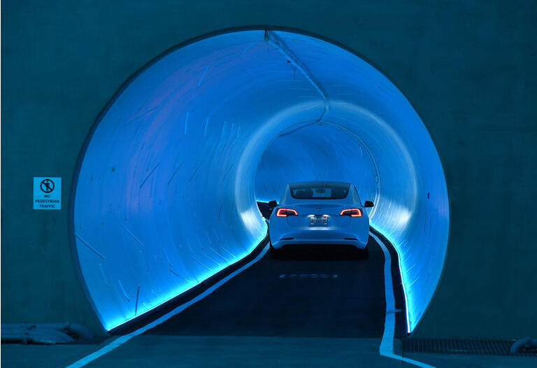 Elon Musk"s Boring Company Demonstrates Transport Tunnel Underneath Las Vegas Convention Center