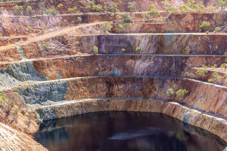 The historic Peak Hill open cut Gold Mine near Parkes in regional New South Wales in Australia