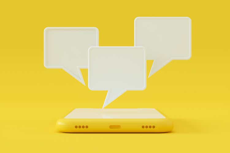 Chat Speech Bubble on Smart Phone Screen