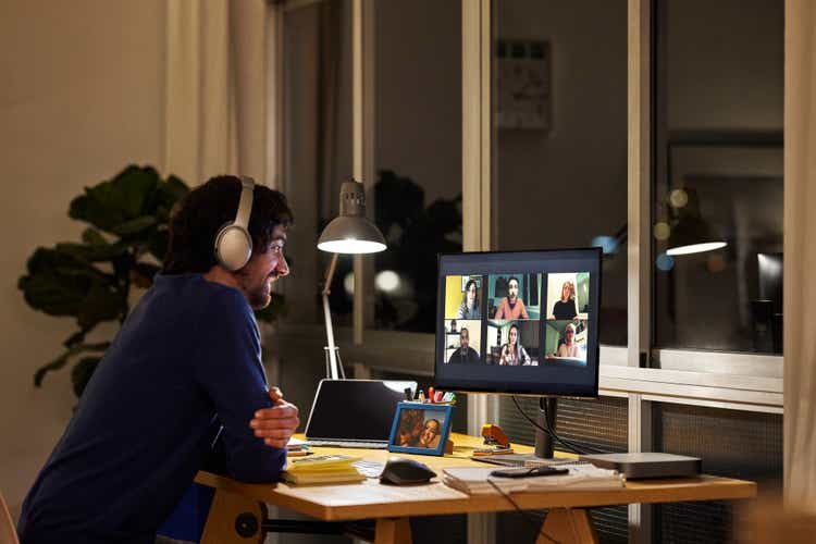 Freelance Worker Discussing During Video Call