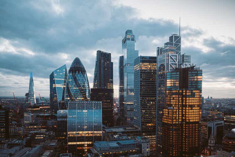 The City of London Skyline at Night, United Kingdom