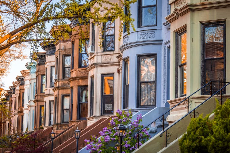 Kleurrijke Brooklyn Brownstones