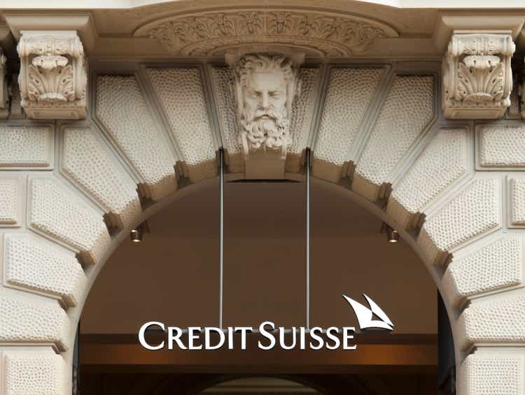 Credit Suisse headquarters on Paradeplatz in Zurich, Switzerland