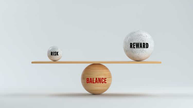 Concept of balancing return and risk in business and private life