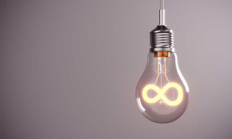 Light bulb infinity symbol