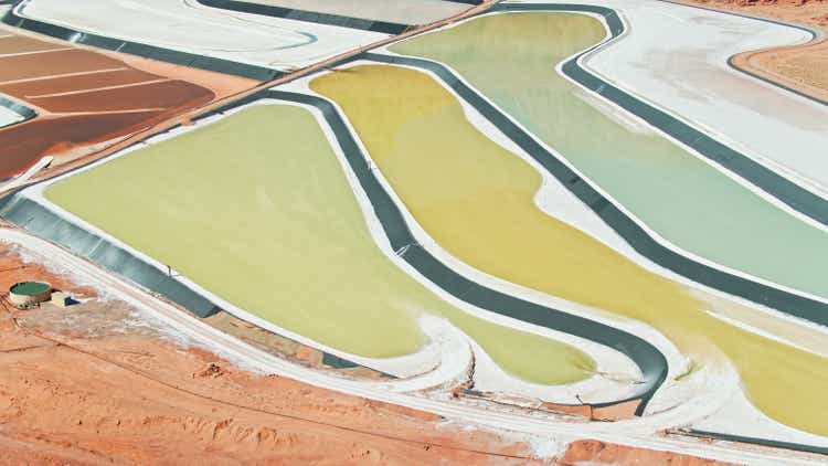 Green Potash Evaporation Ponds in Moab, Utah - Aerial