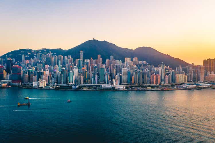 Hong Kong Cityscape view from sky