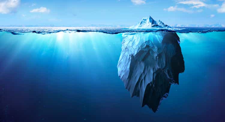 Iceberg - Underwater Danger - Global Warming Concept - 3d Rendering