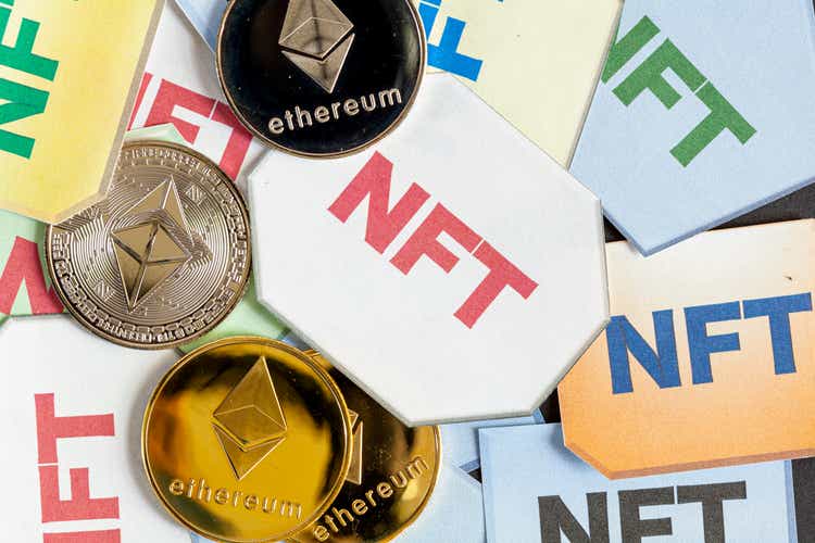 A concept image for investing in Non Fungible Tokens (NFTs) through Ethereum blockchain.