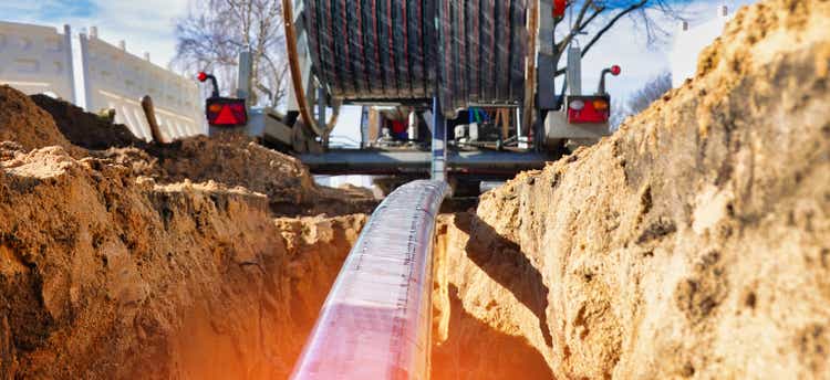 Laying the cable for high speed internet