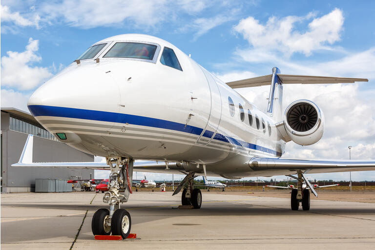 Gulfstream Aerospace G450 airplane Stuttgart Airport in Germany