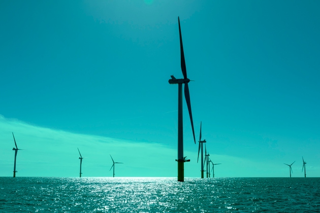 UK, Grimsby, Offshore windfarm