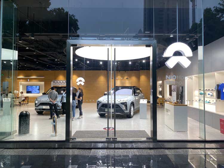 NIO electric car store. A Chinese electric vehicle brand.