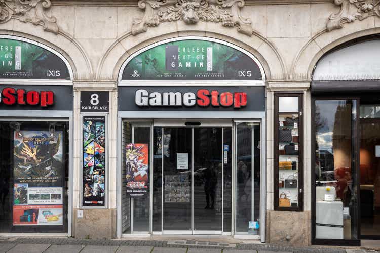 Gamestop store sign in Munich town center