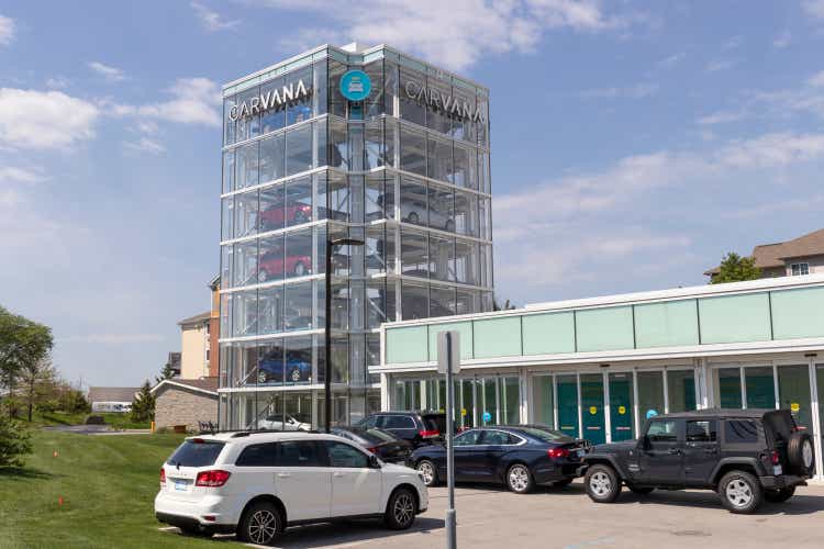 Carvana used car vending machine.  Carvana is an online only used and used car dealership.