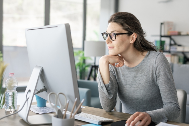 Professional woman working from home