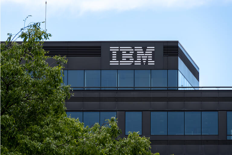 Exterior view of the French headquarters of IBM, Bois-Colombes, France