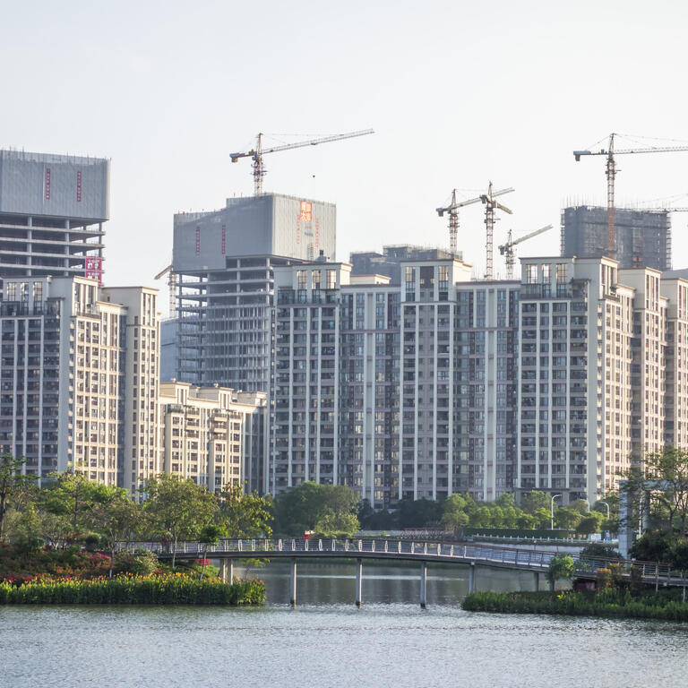 Skyscrapers under construction in Guangzhou, China