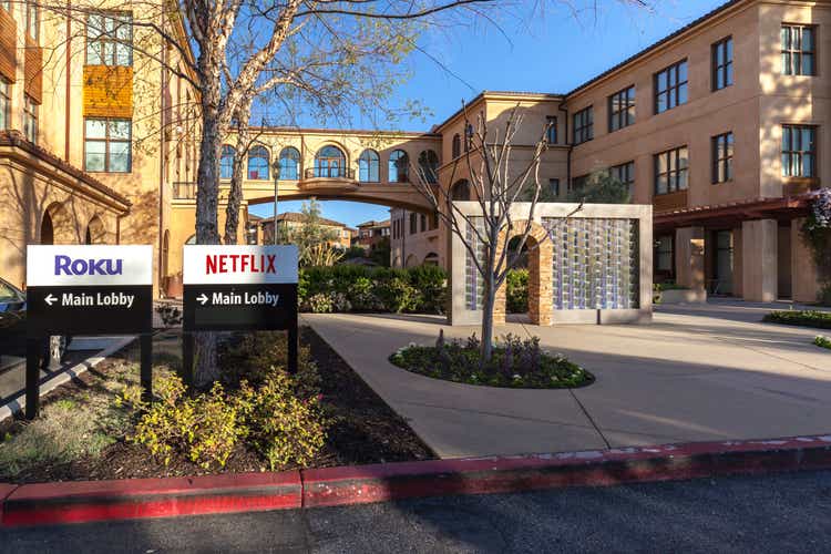 Netflix and Roku headquarters in Los Gatos, California.