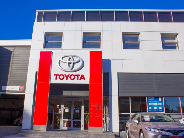 The Toyota salon or shop at Kyiv, Ukraine