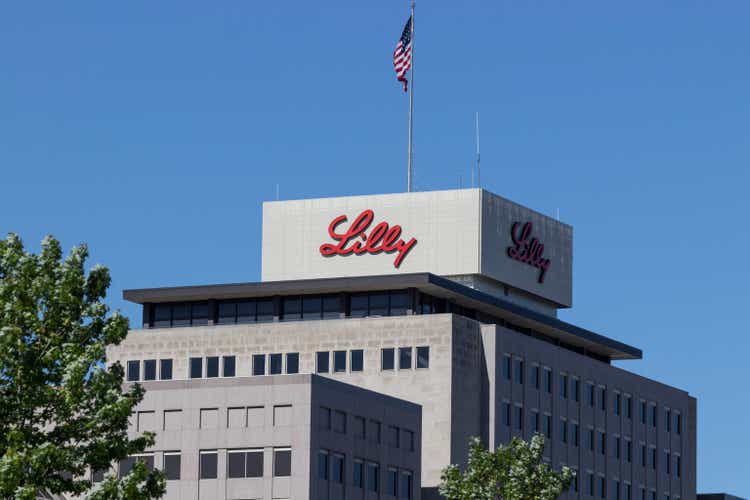 Eli Lilly and Company World Headquarters. Lilly makes Medicines and Pharmaceuticals.