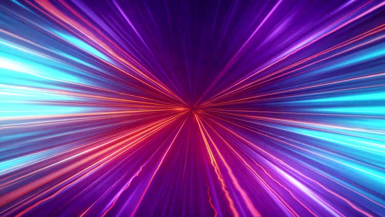 High Speed lights Tunnel motion trails - fiber net tunnel