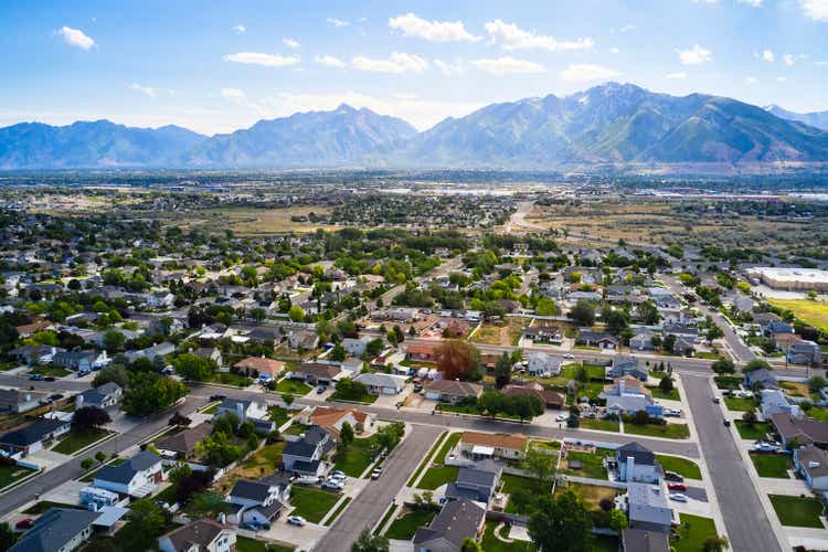 Suburban Utah Neighborhood Aerial View