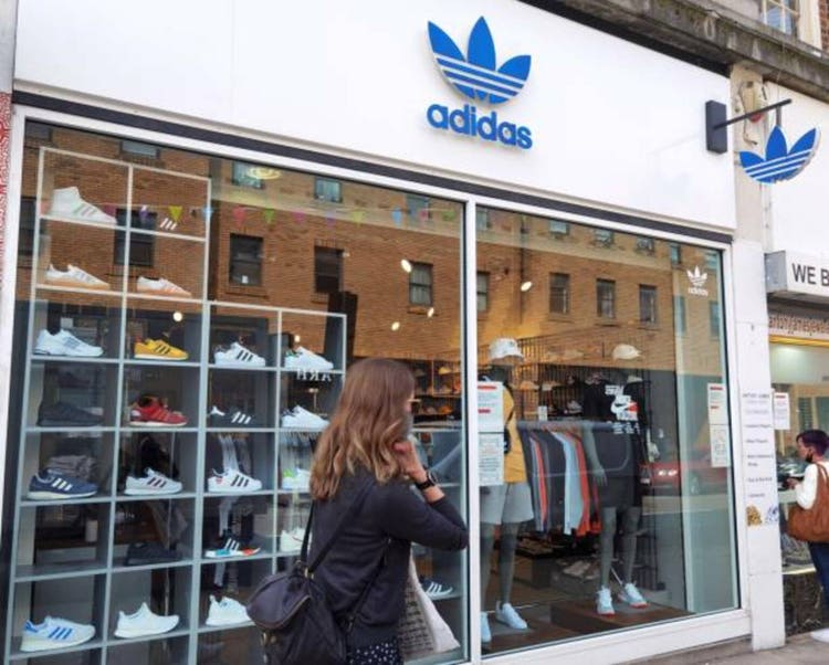 The retail shop of Adidas in London.
