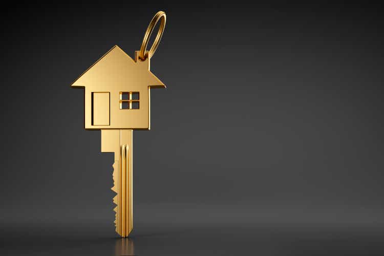 Golden house key