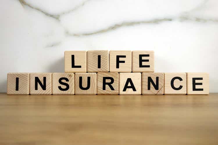 Life insurance text from wooden blocks