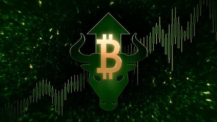 Bitcoin Trading Bull Market Green Cryptocurrency Graph Banner Background