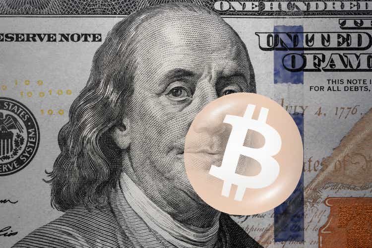 Bitcoin Bubble: Benjamin Franklin blowing bubblegum, Ideas for US bitcoin market bubble