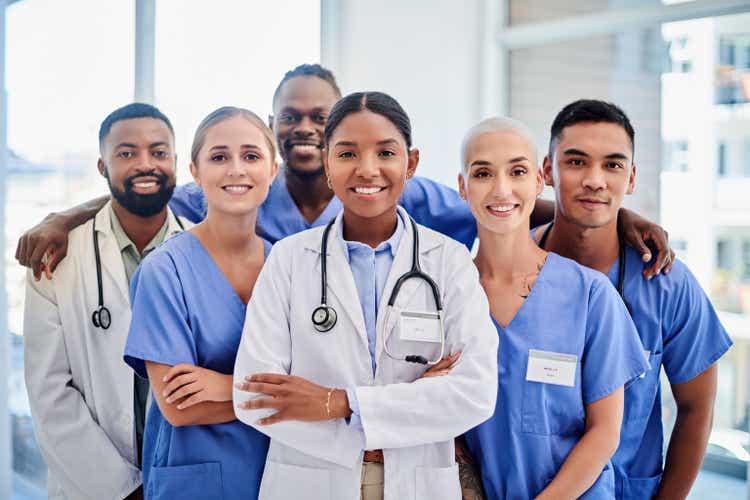 Shot of a diverse group of medical professionals in a hospitals