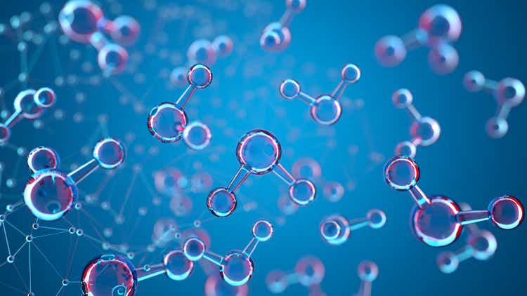 Abstract hydrogen h2 molecular structure