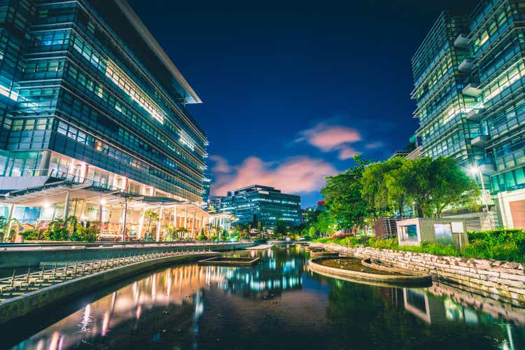 Modern office building in Hong Kong city