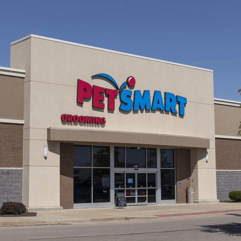PetSmart retail location. PetSmart sells pet supplies and in store grooming services.