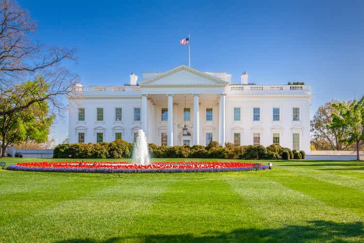 The North Portico of the White House, Washington DC, USA.