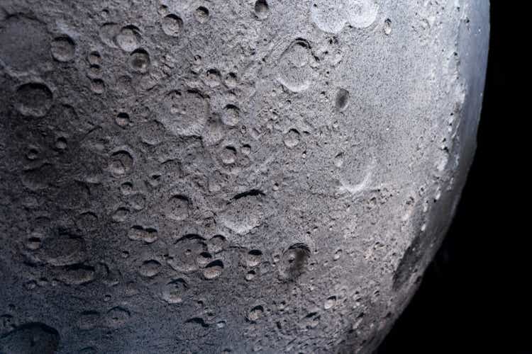 detail of moon model, close up