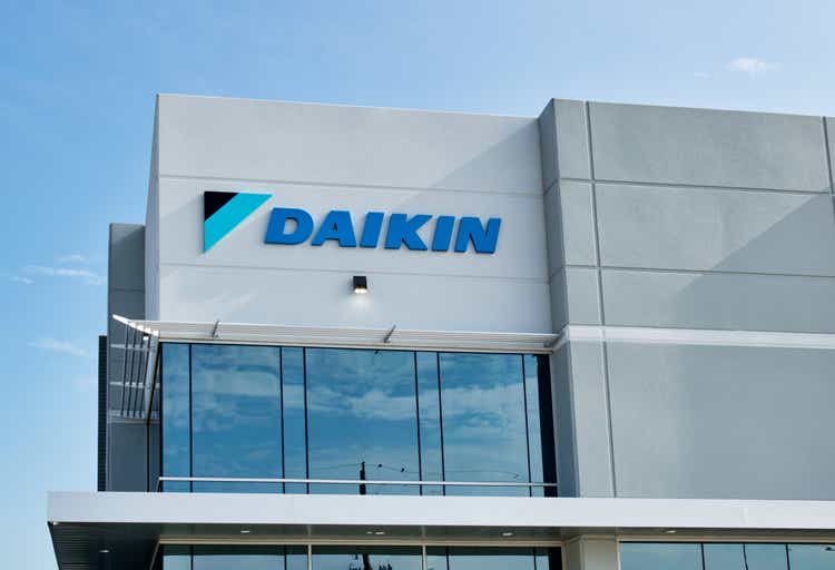 Daikin office building exterior and sign in Houston, TX.