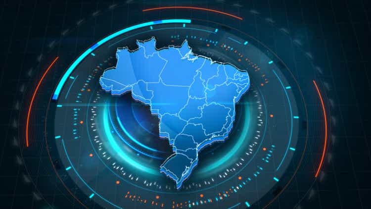 Brazil Map Links with Futuristic HUD Virtual Interface background details